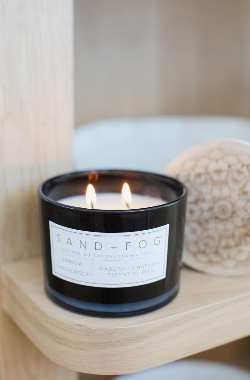 Sand + Fog Scented Candle - Vanilla Sandalwood - Additional Scents and Sizes - 100% Cotton Lead-Free Wick - Luxury Air Freshening Jar Candles - Perfect Home Decor - 12oz - Image 4